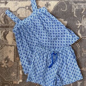 The Company Store Printed Voile Women's Babydoll Shorts Set Small